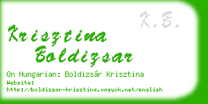 krisztina boldizsar business card